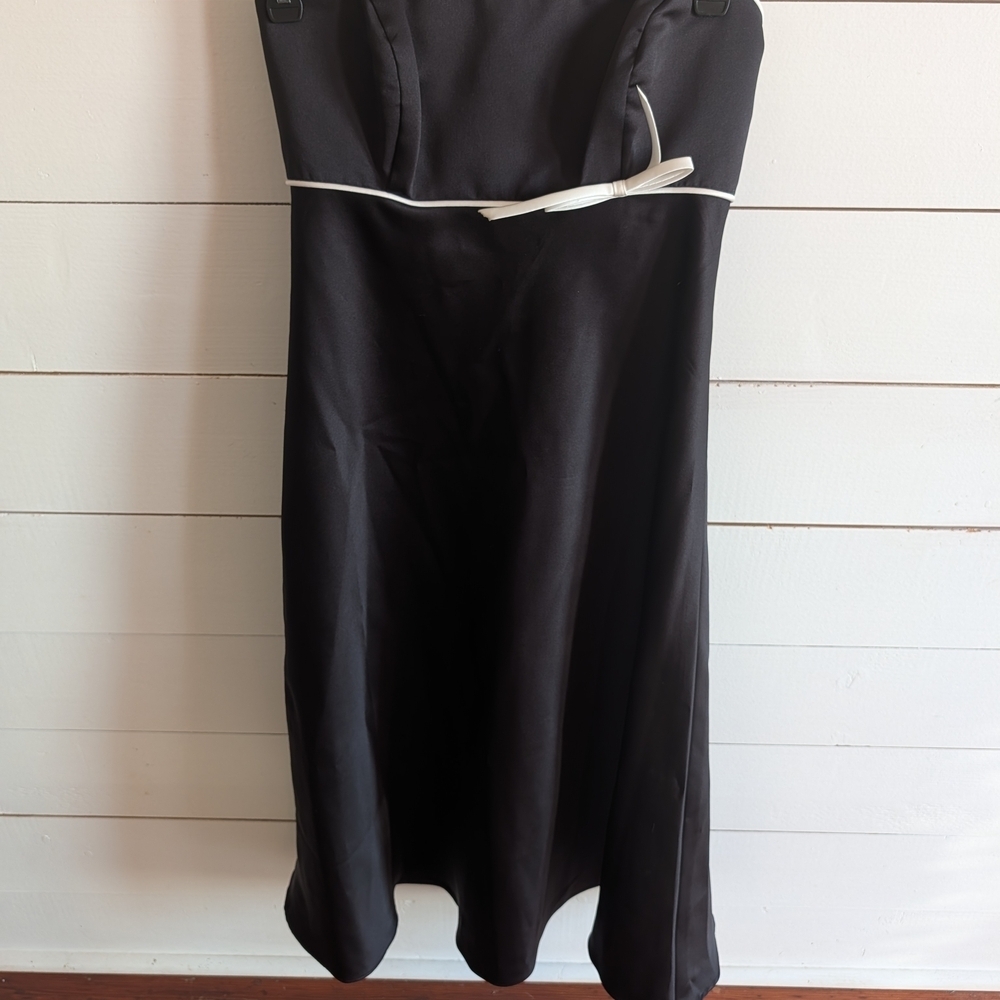 Alfred Angelo Elegant Black A-Line Skirt with White Trim